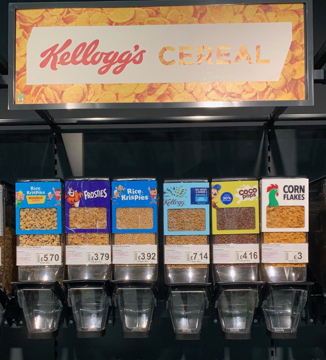 Kellog's branded bulk bins